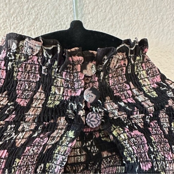 cinq a sept drew georgette floral ruffle smocked blouse - Picture 6 of 12